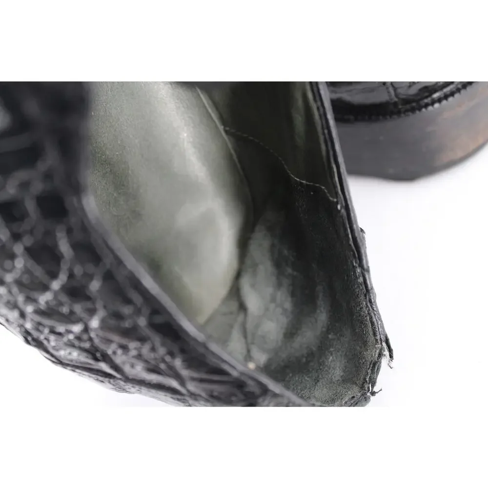 Belvedere Chapo Hornback Crocodile Oxfords size 10.5 Black *READ*